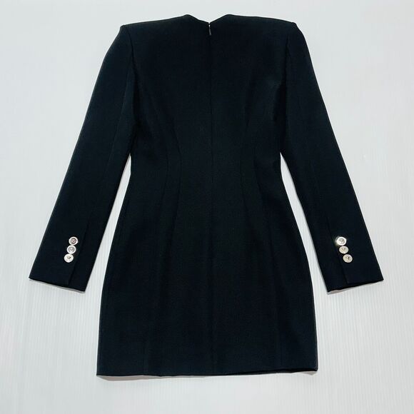 Versace Hourglass Grain De Poudre Suit Mini Dress Black Wool 38/ 2 NWT $3025 - Picture 8 of 14